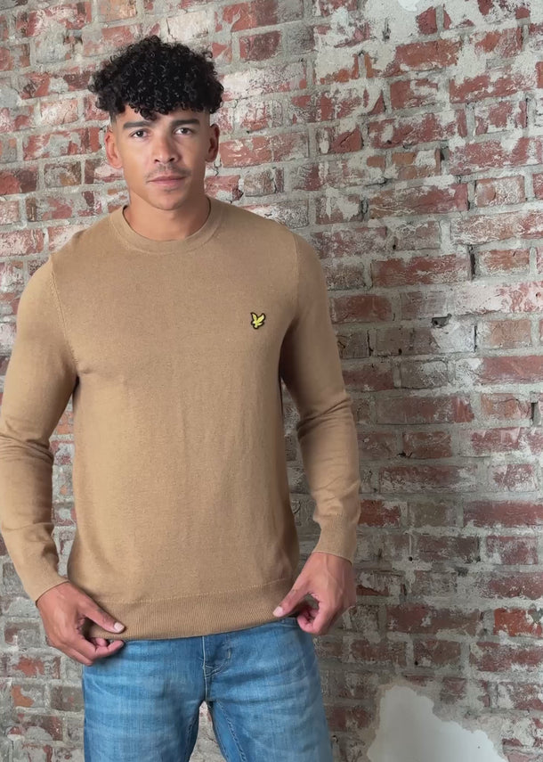 Lyle & Scott Truien Cotton merino crew neck jumper - tigers eye