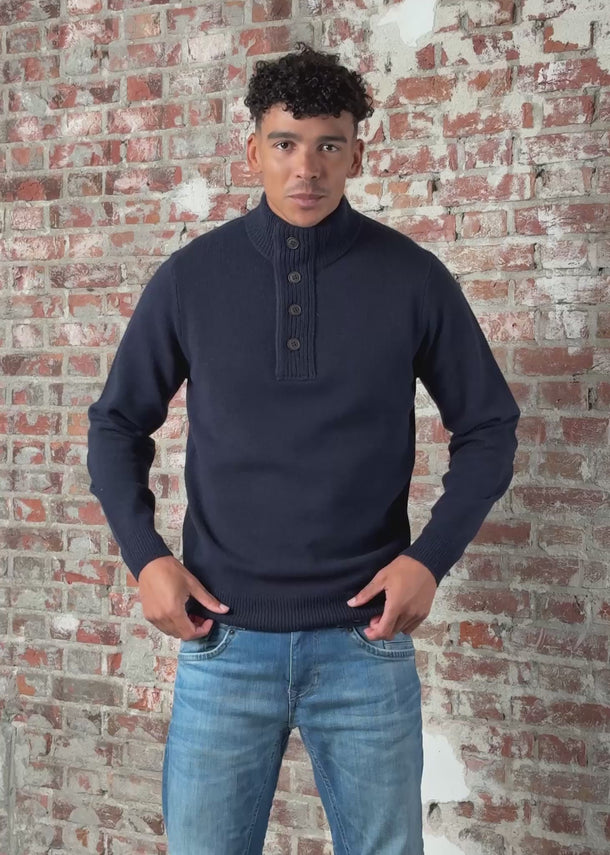 Barbour Truien Patch half zip - navy
