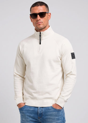 Marshall Artist Truien Siren quarter zip sweat - silver birch