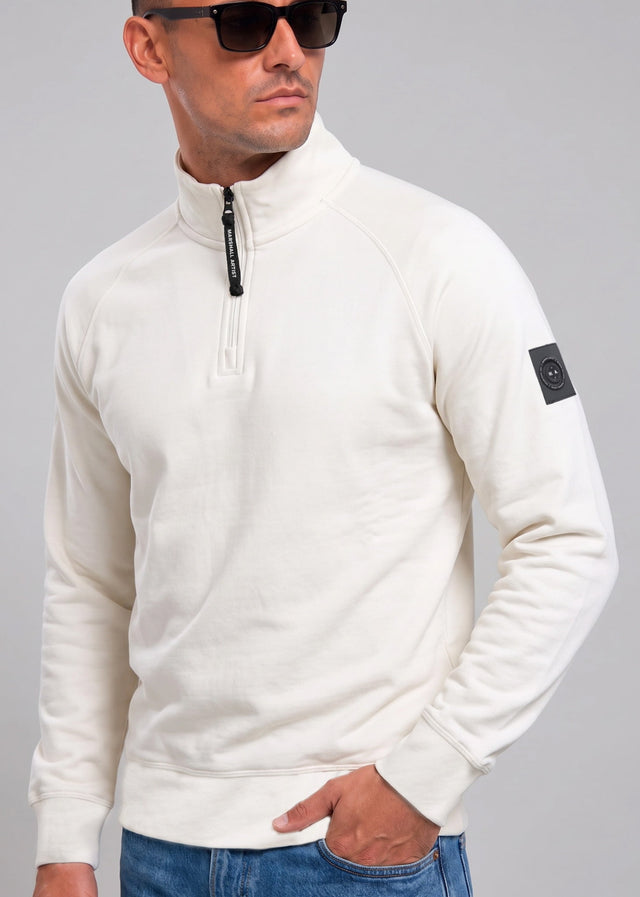 Marshall Artist Sweaters Siren quarter zip sweat - silver birch