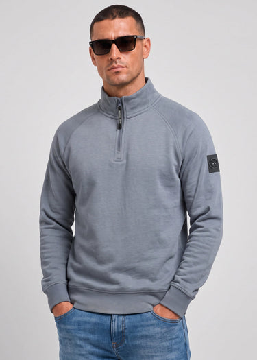 Marshall Artist Truien Siren quarter zip sweat - storm grey