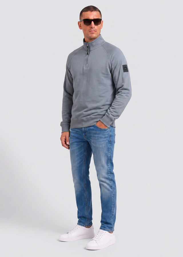 Marshall Artist Pullover Siren quarter zip sweat - storm grey