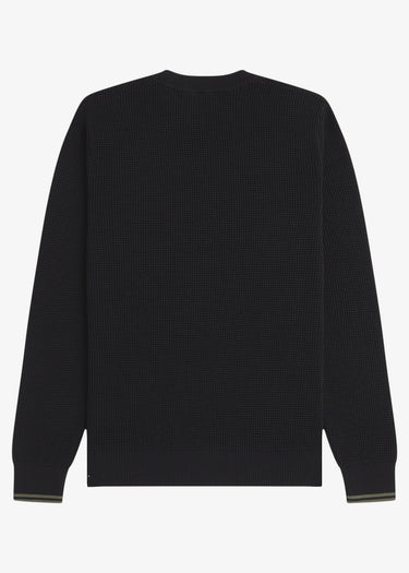 Fred Perry Sweaters Waffle stitch jumper - black (Copy)