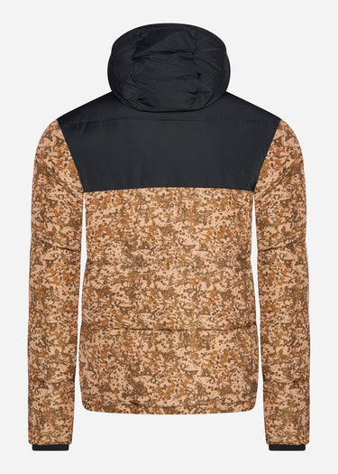 Lyle & Scott Jassen  Earth print wadded jacket - jet black 