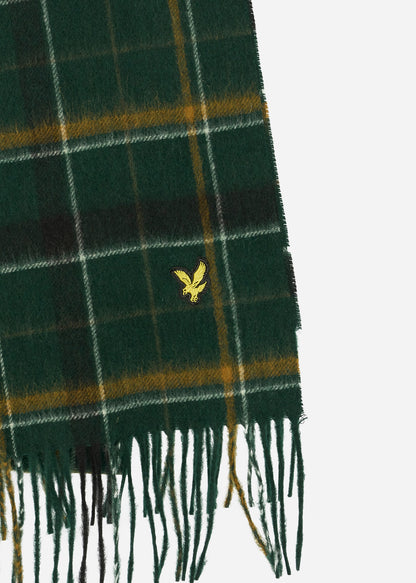 Lyle & Scott Sjaals  Tartan lambswool scarf - dark green 