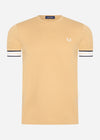 Fred Perry T-shirts  Tramline tipped pique t-shirt - desert 