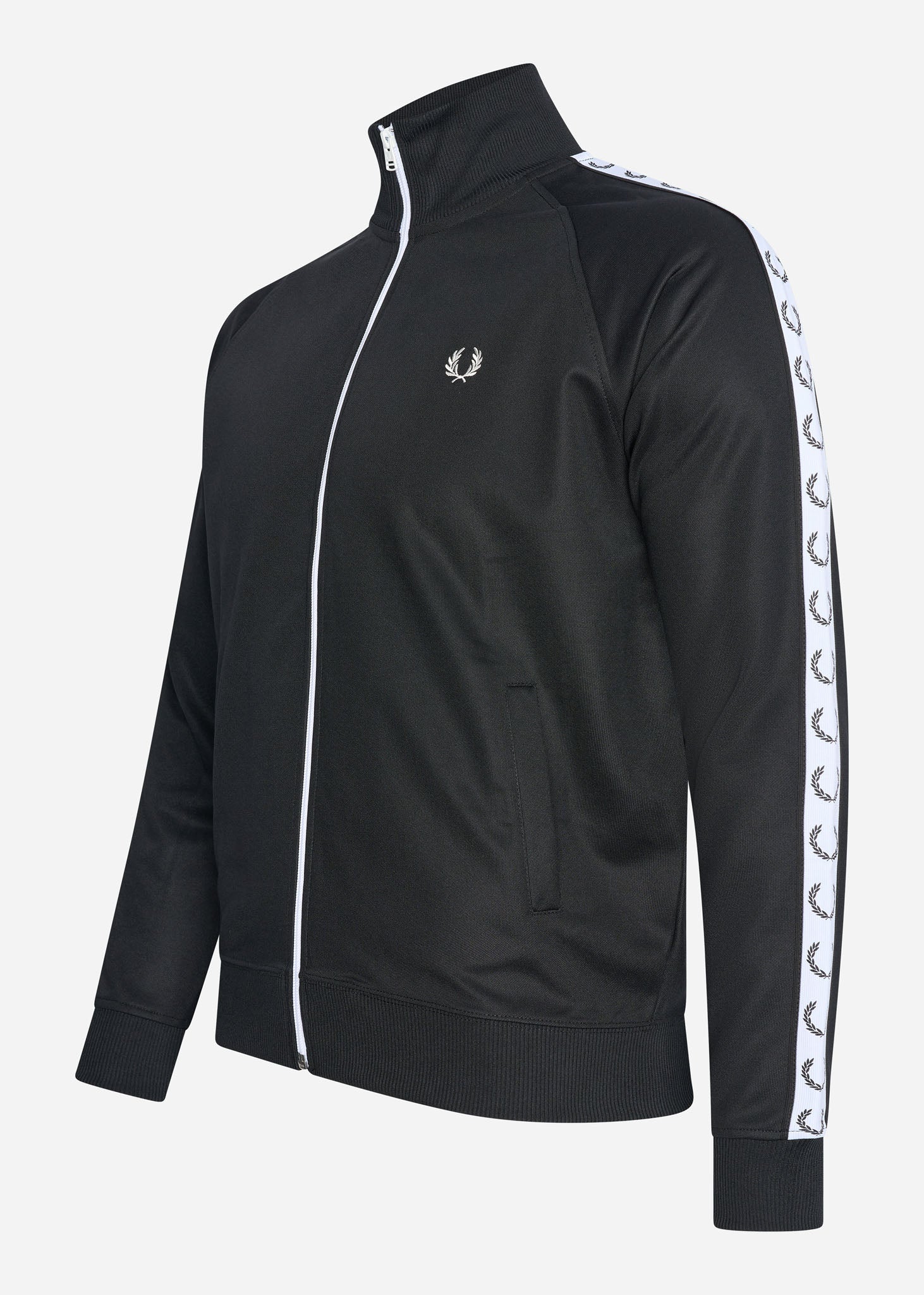 fred perry taped track jacket black