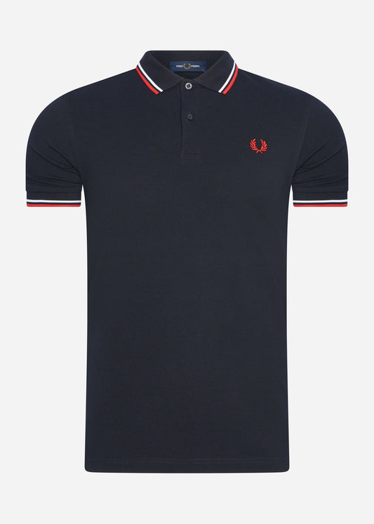 fred perry polo navy white