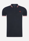 Fred Perry Polo's  Twin tipped fred perry shirt - navy white red 