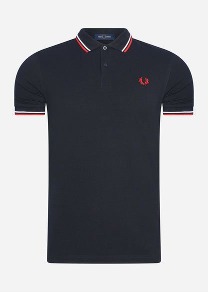 Fred Perry Polo's  Twin tipped fred perry shirt - navy white red 