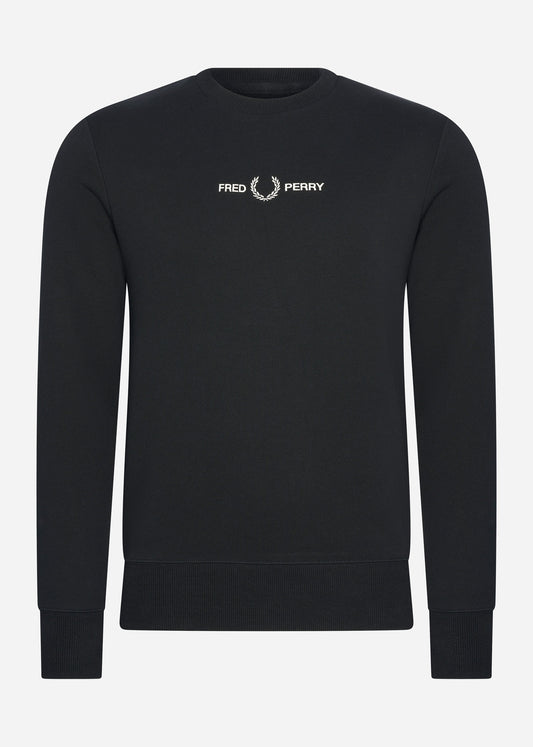 fred perry embroidered sweatshirt trui met logo borduring 