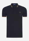 Fred Perry Polo's  Twin tipped fred perry shirt - black shaded stone 