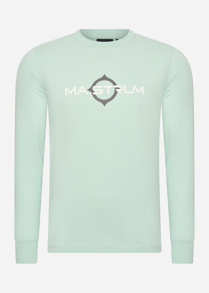 MA.Strum Longsleeve Tees  LS logo print tee - mist green 