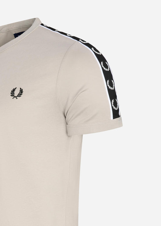 fred perry taped ringer t-shirt concrete black