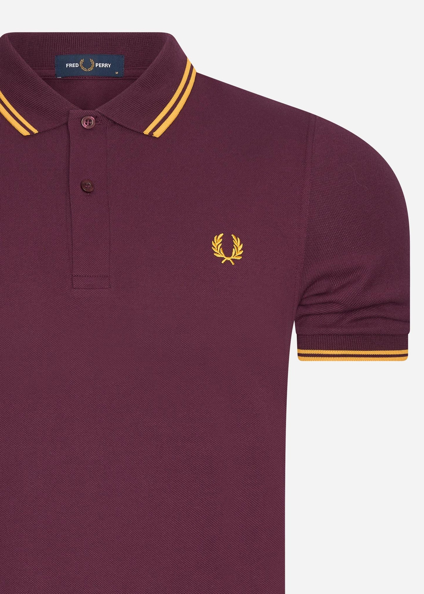 Twin tipped fred perry shirt - mahogany maize
