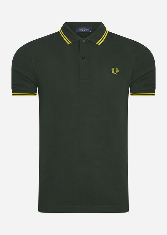 Twin tipped fred perry shirt - brit green citron