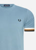 Fred Perry T-shirts  Striped cuff pique t-shirt - ash blue 