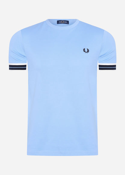 Fred Perry T-shirts  Tramline tipped pique t-shirt - sky 