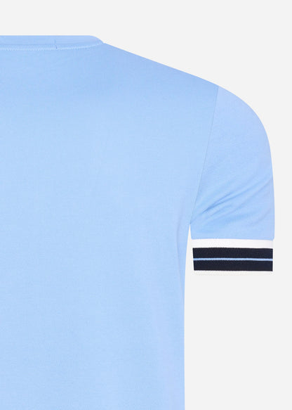 Fred Perry T-shirts  Tramline tipped pique t-shirt - sky 