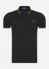 Fred Perry Polo's  Twin tipped polo - dark caramel black 