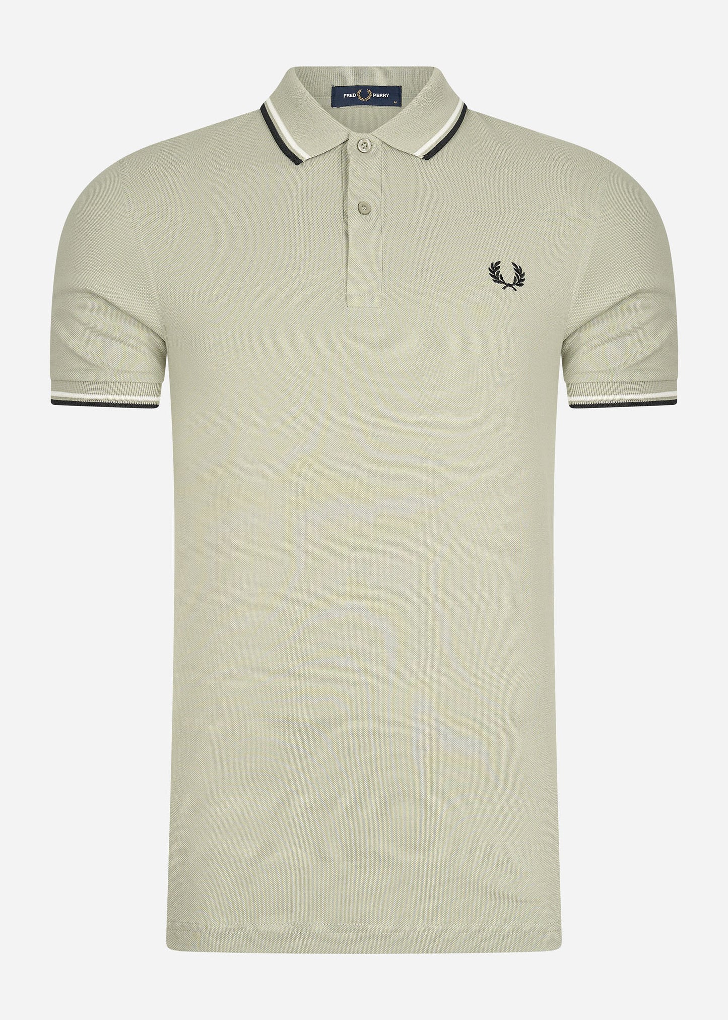 Twin tipped fred perry shirt - seagrass snow white black