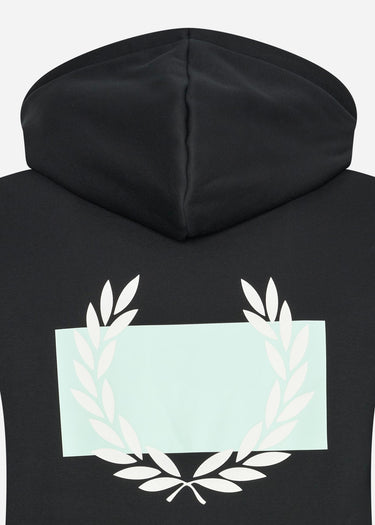 Fred Perry Hoodies  Laurel wreath print hooded sweater - black 