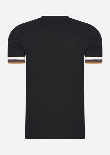 Fred Perry T-shirts  Striped cuff pique t-shirt - black 