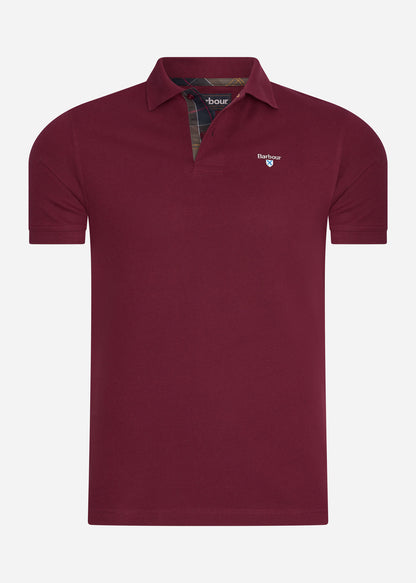 Barbour Polo's  Barbour tartan pique polo - ruby 