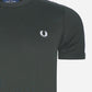 Fred Perry T-shirts  Taped ringer t-shirt - night green 