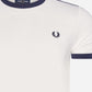 Fred Perry taped ringer t-shirt snow white
