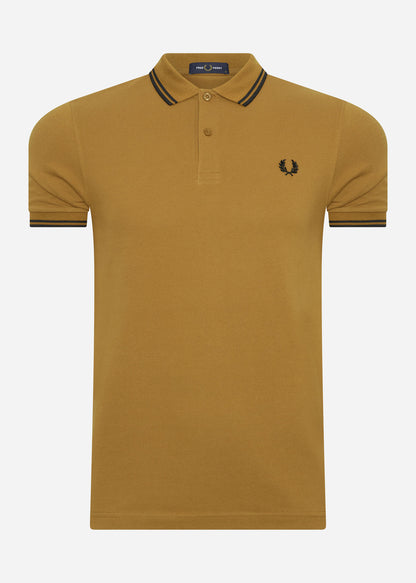 Fred Perry Polo's  Twin tipped polo - dark caramel black 