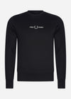 Fred Perry Truien  Embroidered sweatshirt - black 