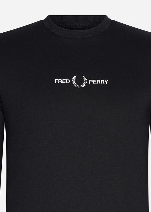 Fred Perry embroidered sweatshirt zwart. 