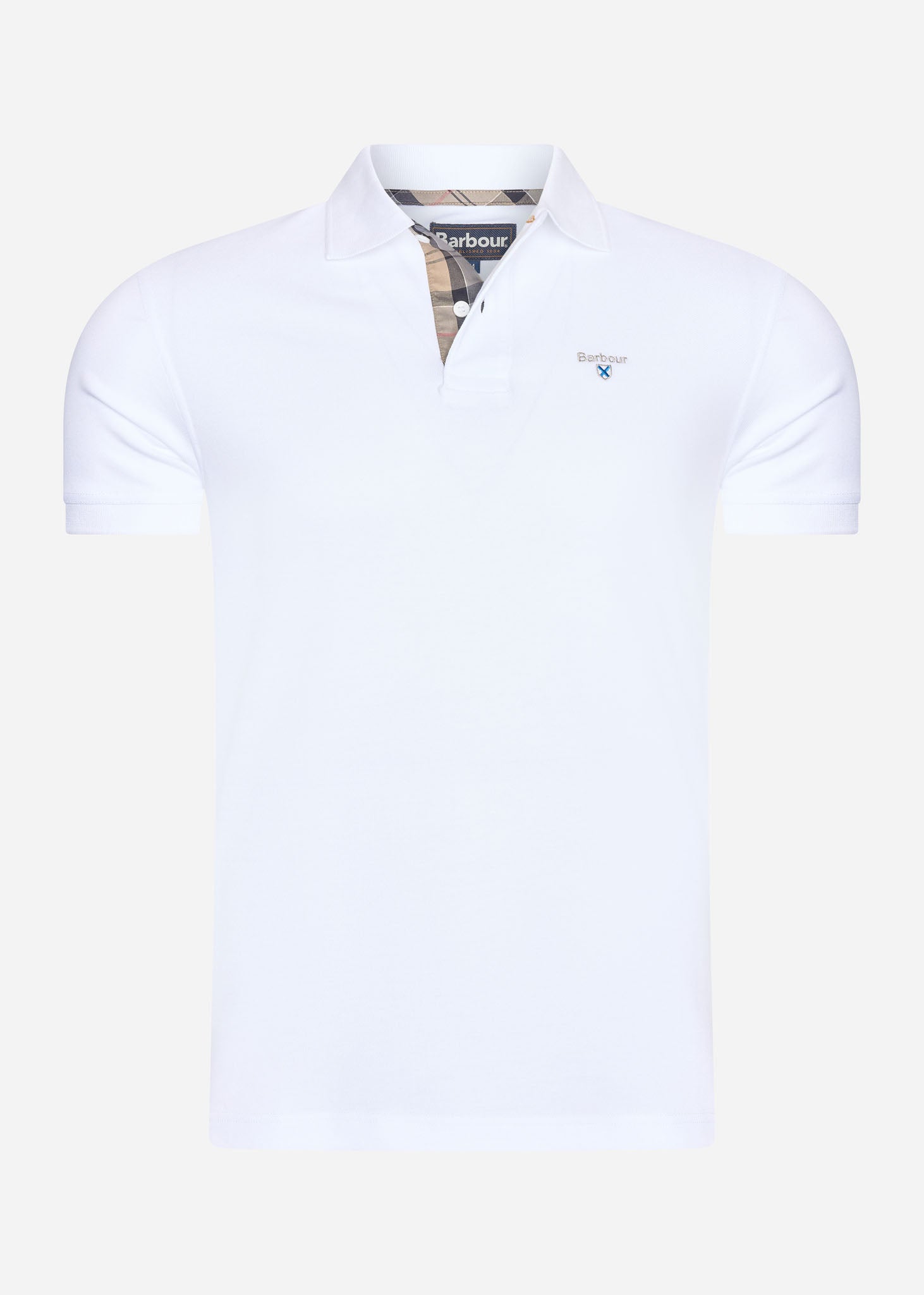 Barbour Polo's  Tartan pique polo shirt - white dress 