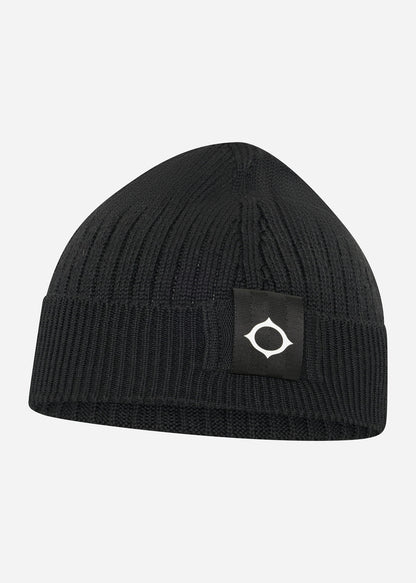 MA.Strum Mutsen  Rib knit beanie - jet black 