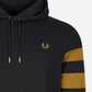 fred perry tipped hoodie black 