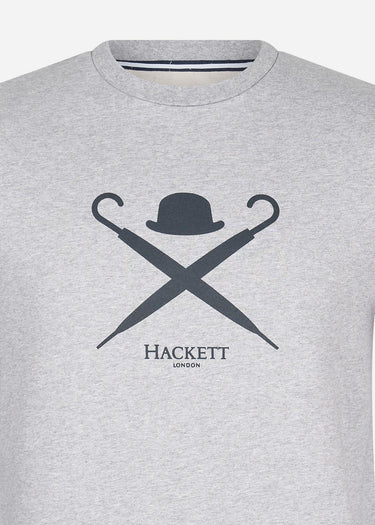 Hackett London T-shirts  Large logo t-shirt - light grey marl 