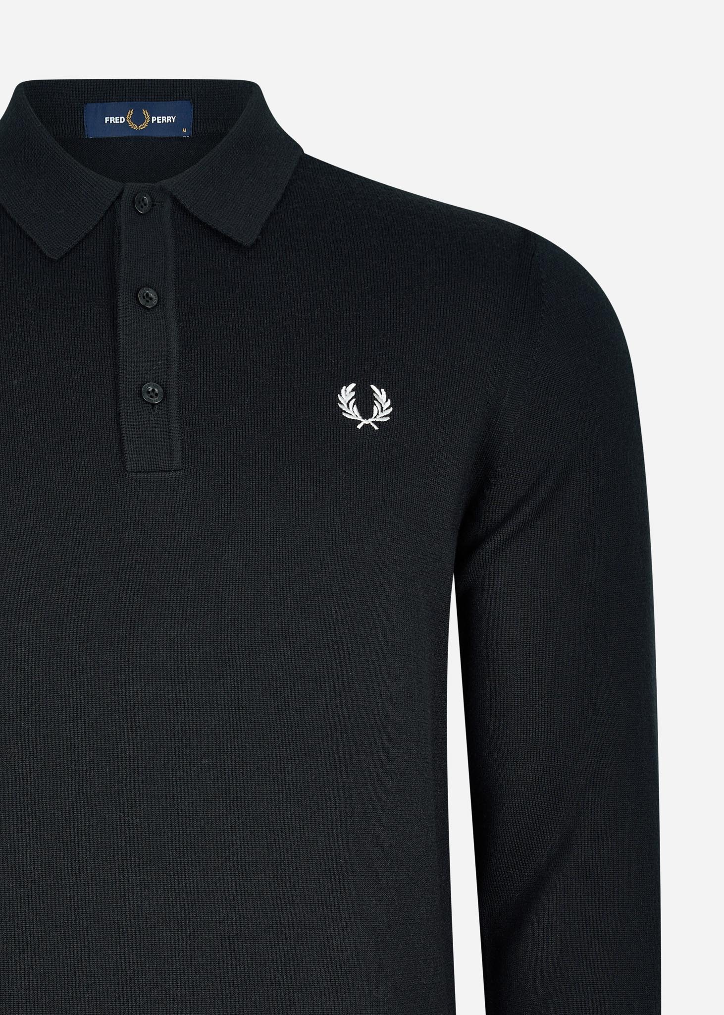 Fred Perry Longsleeve Polo's  Classic knitted shirt ls - black 