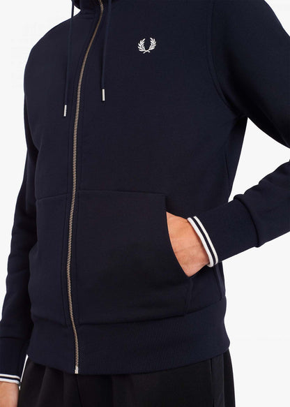 Fred Perry Vesten  Hooded zip-through sweatshirt - navy 