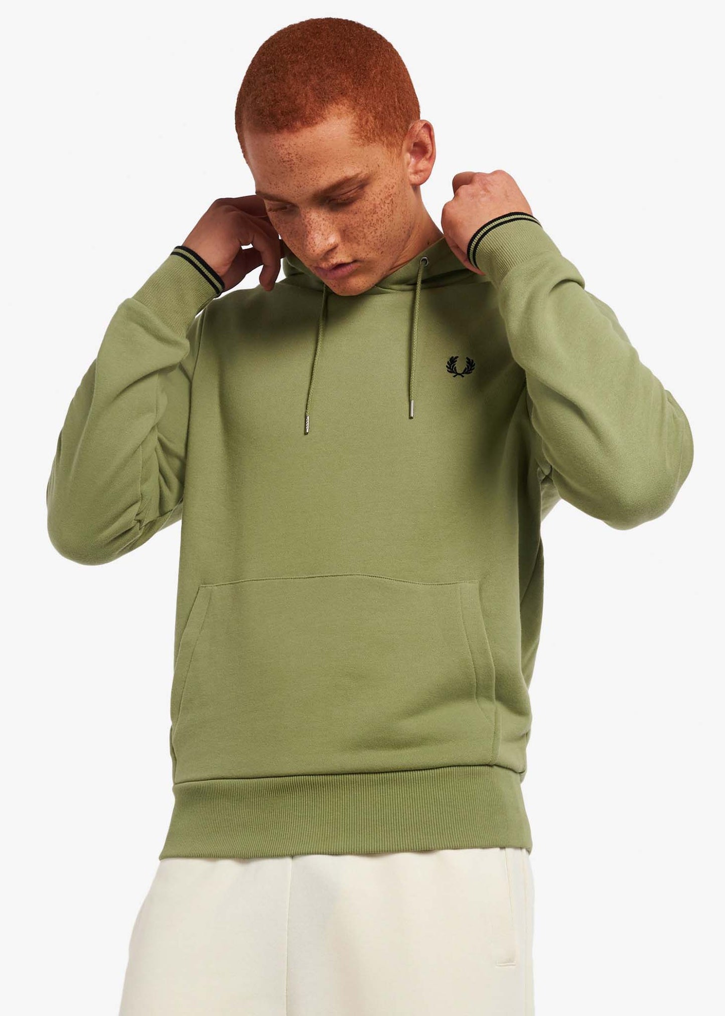 fred perry hoodie sage green