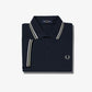 Twin tipped fred perry shirt - navy snow white seagrass