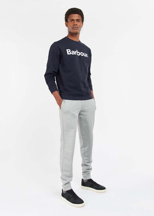 barbour logo crewneck sweater navy