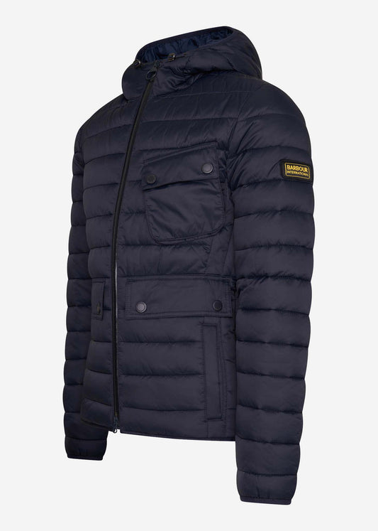 Ouston hooded quilt - navy