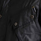 Slim international wax jacket - black