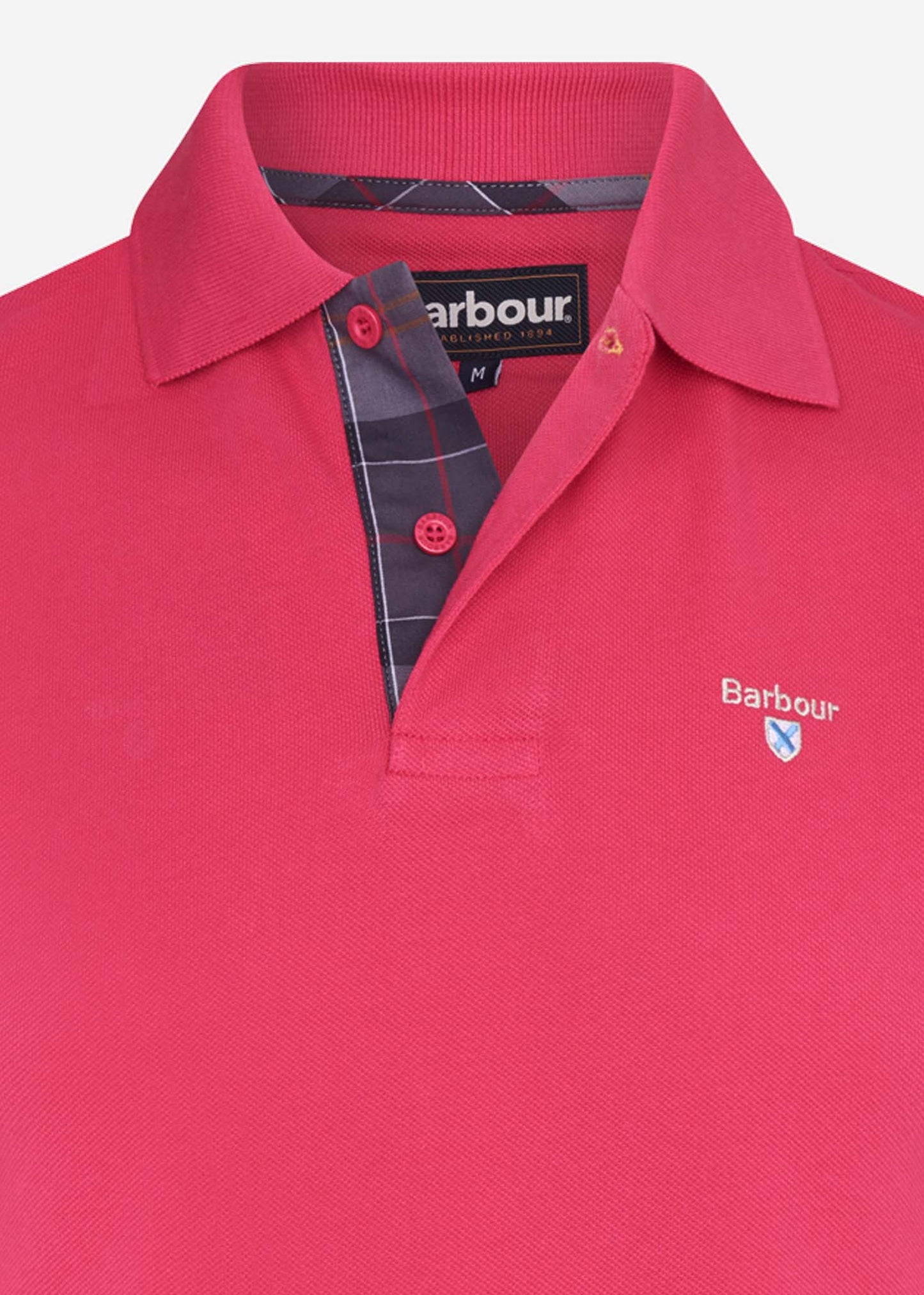 Barbour Polo's  Tartan pique polo - fuschia 