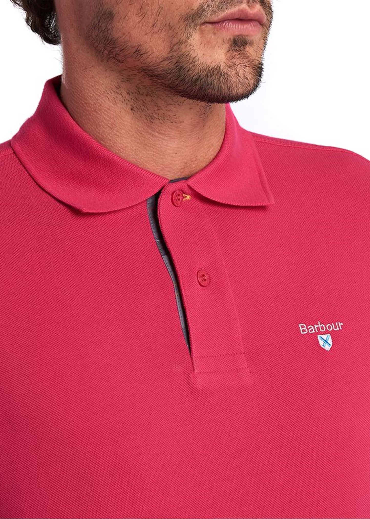 Barbour Polo's  Tartan pique polo - fuschia 