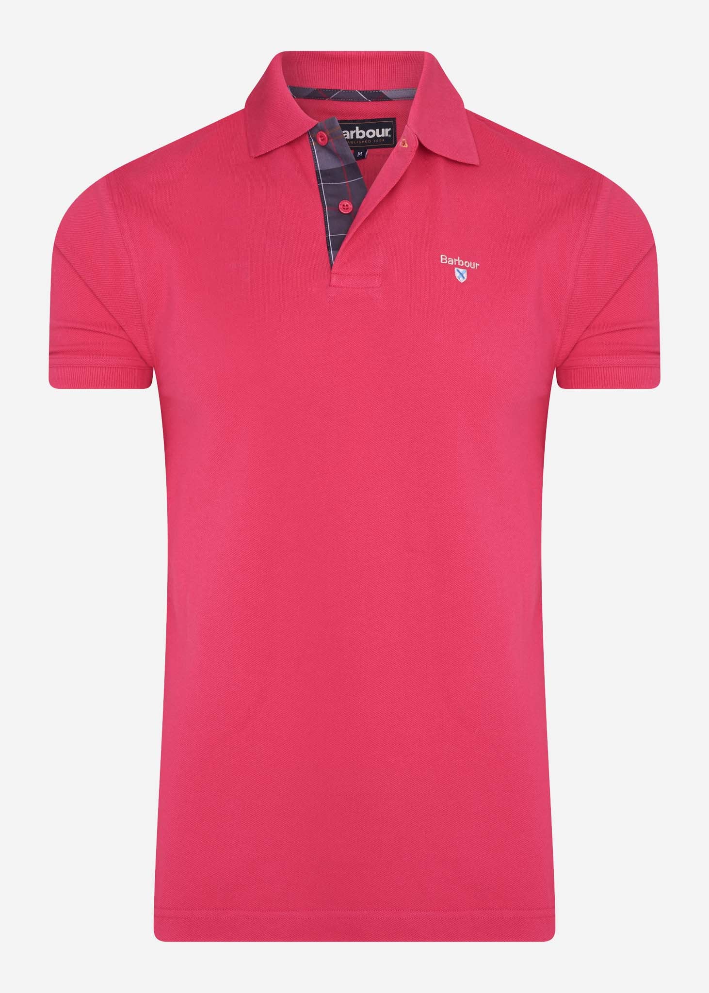 Barbour Polo's  Tartan pique polo - fuschia 