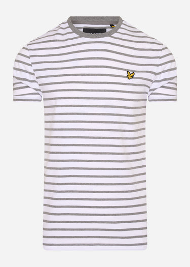 Lyle & Scott T-shirts  Breton stripe t-shirt - mid grey marl 