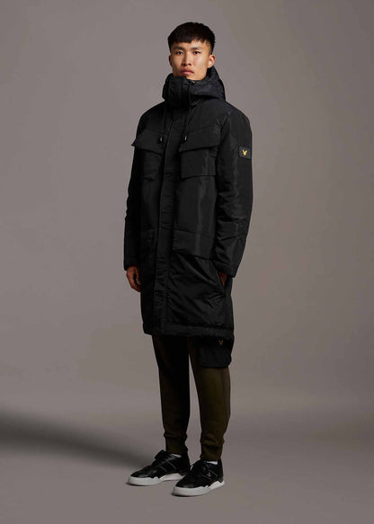 Lyle & Scott Jassen  Longline dual pocket parka - jet black 