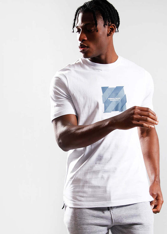 Chevron box logo t-shirt - white - Marshall Artist